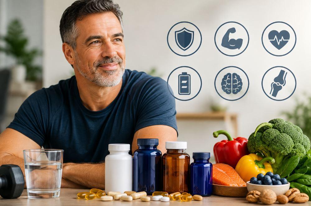 Melhores vitaminas para homens acima de 40 anos